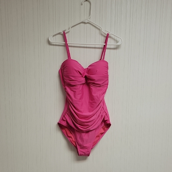 Relleciga 1 Pc Swimsuit Sz Medium. Bright Pink Removable Straps. New With Tags - Picture 4 of 8
